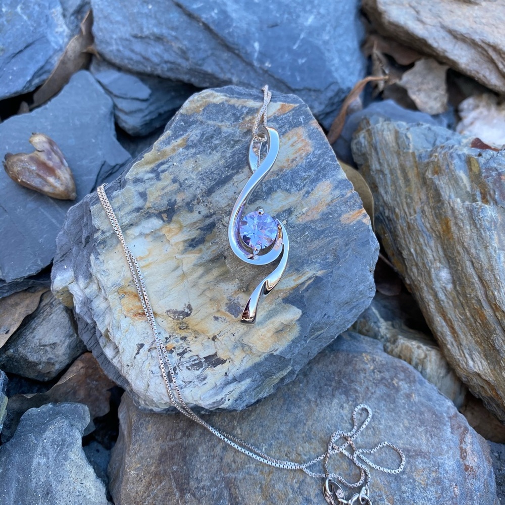 New! Sterling Silver Amethyst Necklace